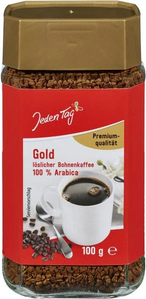 Jeden Tag Gold Löslicher Bohnenkaffee 1 Jeden Tag Gold Löslicher Bohnenkaffee